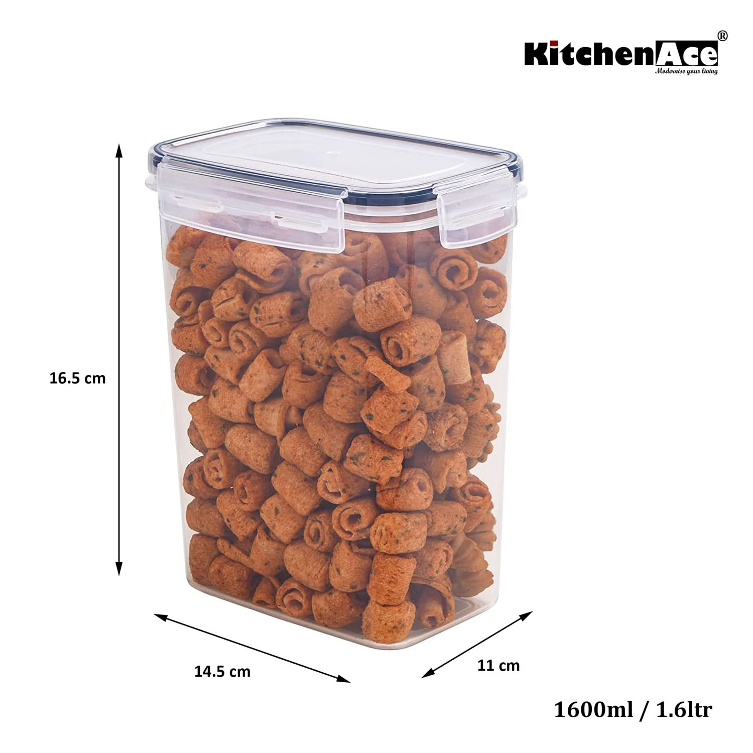 Kitchenace,Modernise Your Living Airtight Plastic Container Kitchen Storage Box - Storage & Container For Home, Snap-Seal (4-Pc)